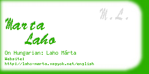 marta laho business card